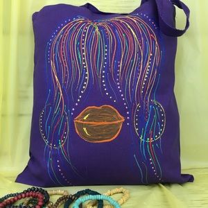 Hand painted tote bag